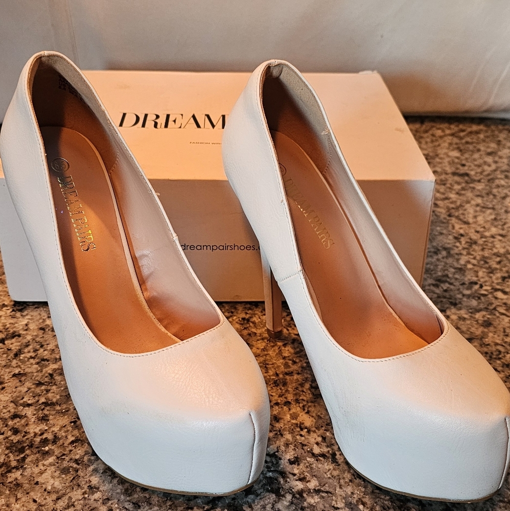 Dream Pairs White High Heels